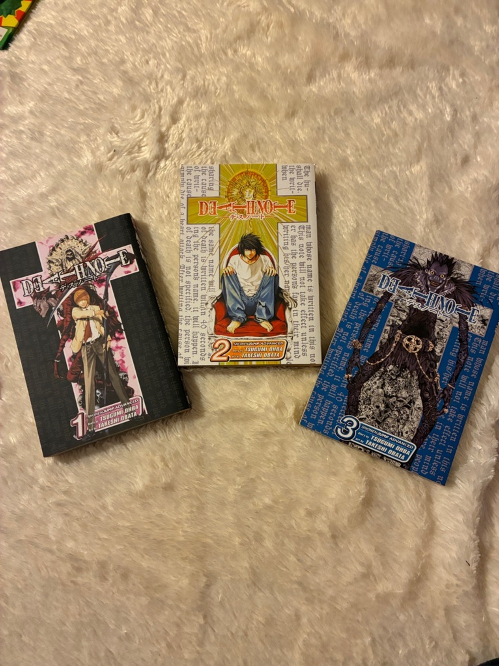 Death Note Volume 1-3 Manga Set - Black, White, Blue Covers